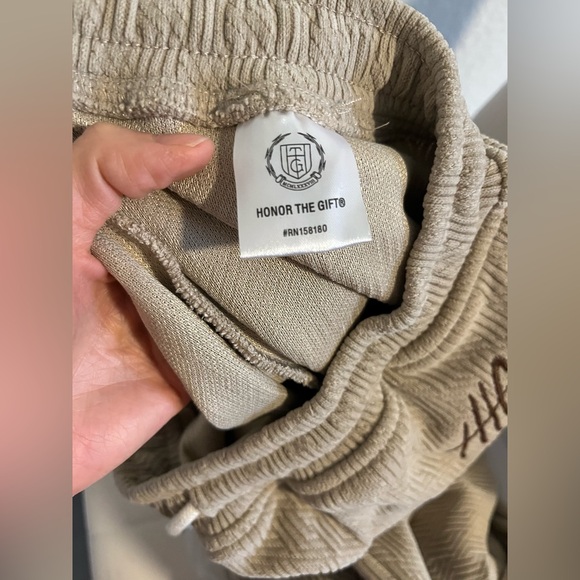 Rare Honor The Gift Women’s Sweatshirt & Sweatpants Set S Beige Tracksuit Luxury - Picture 11 of 13